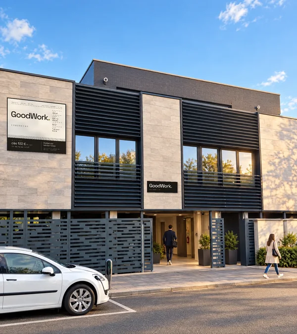 Façade de l'immeuble GoodWork Coworking vue de face