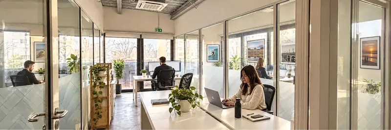 Bureaux privatifs vitrés occupés